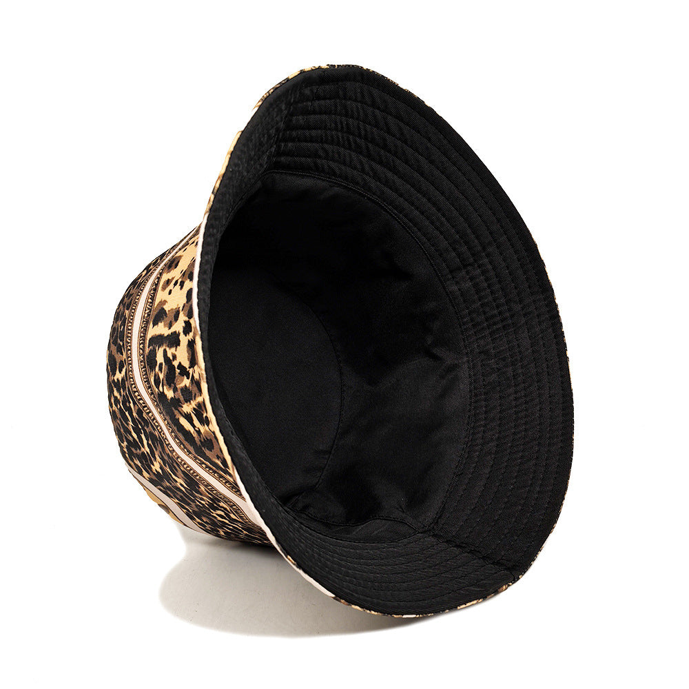 Wholesale Sun protection beach hat leopard print bucket hat